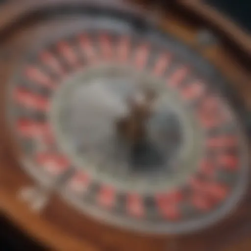 Detailed view of a roulette wheel showcasing its unique features