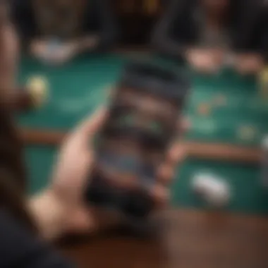 User interface of the Criss Cross poker app