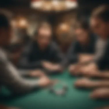 Intense Poker Action Exciting poker table with players engaged in a game