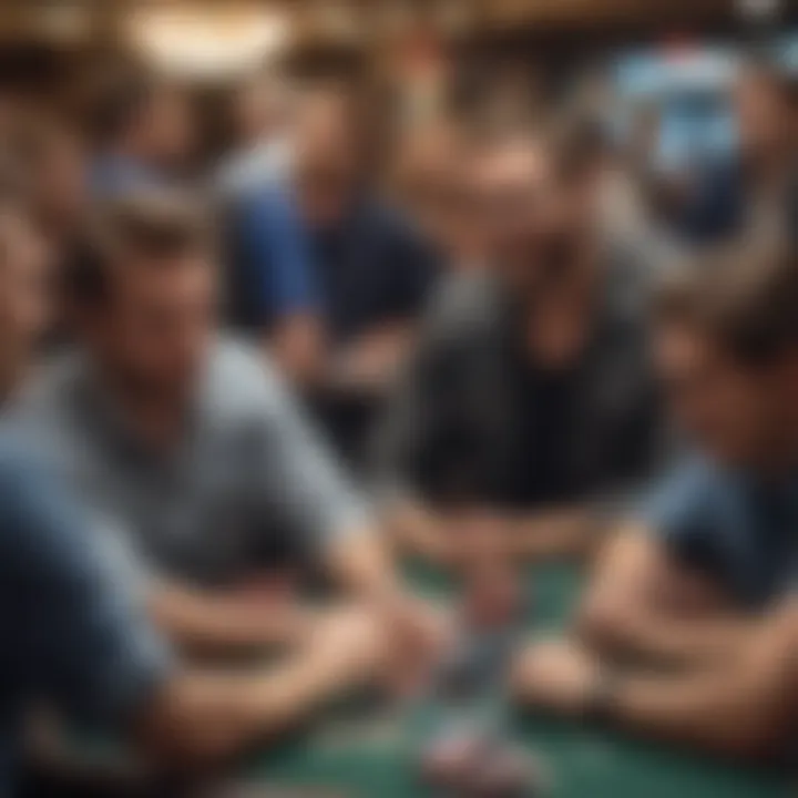 Excitement in a crowded poker tournament setting