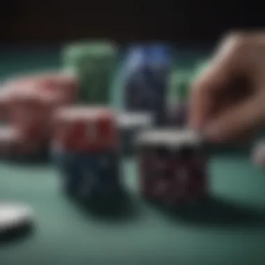 A close-up of poker chips and cards representing advanced strategies in gameplay.