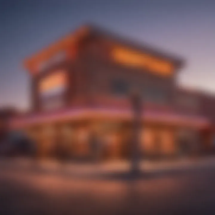 Exterior view of Hooters Casino featuring vibrant neon lights and thematic design