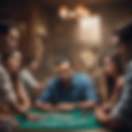 An illustration of the Indian poker scene showcasing various players engaged in gameplay.