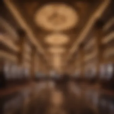 Luxurious interior of a live casino hotel lobby