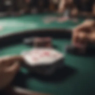 Virtual poker table with cards and chips