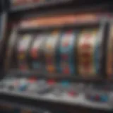 Close-up of a slot machine display showcasing vibrant symbols