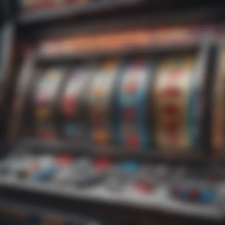 Close-up of a slot machine display showcasing vibrant symbols