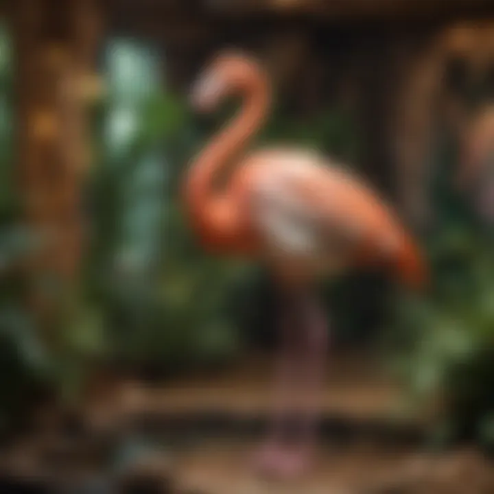 A glimpse of the unique wildlife exhibits that enhance the casino's tropical ambiance