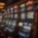 A colorful array of slot machines in a Las Vegas casino showcasing various themes