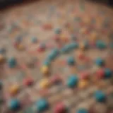 Colorful bingo cards scattered across a vibrant table