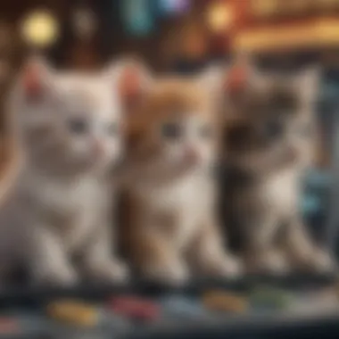 Gameplay interface of OMG Kittens slot machine