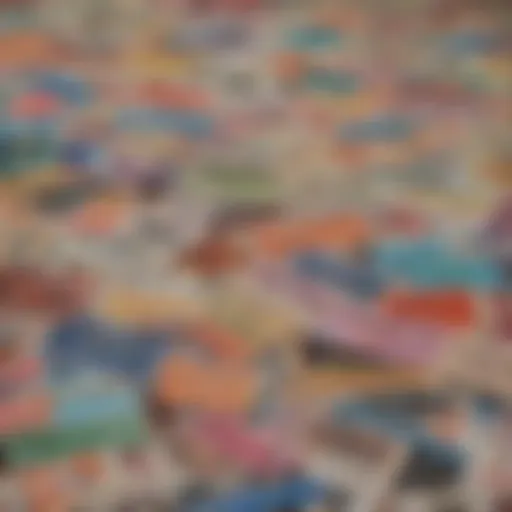 A vibrant array of different lottery ticket types displayed