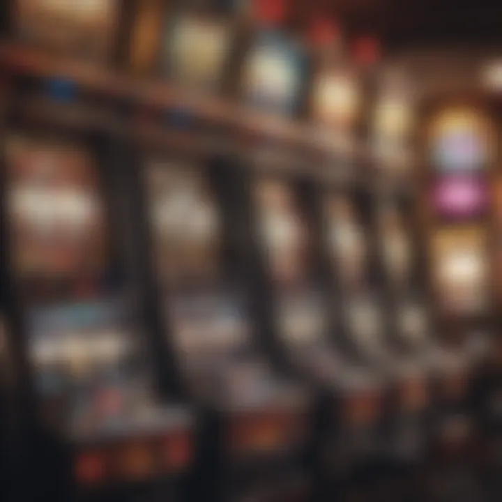 Close-up view of a vibrant slot machine in a casino.