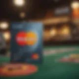 Mastercard logo with a background of sports betting symbols