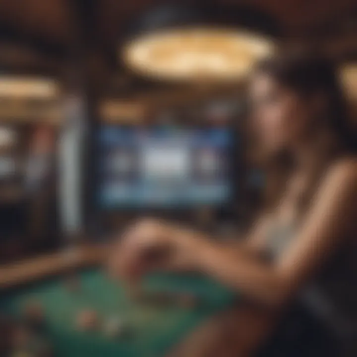 Person engaging with an online gambling platform