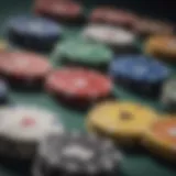 Variety of poker chips on display