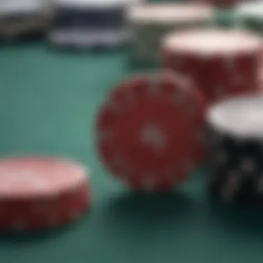 Close-up of poker chips and cards representing mastery