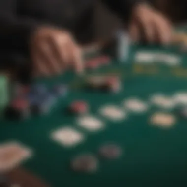 Strategic poker layout with chips and cards