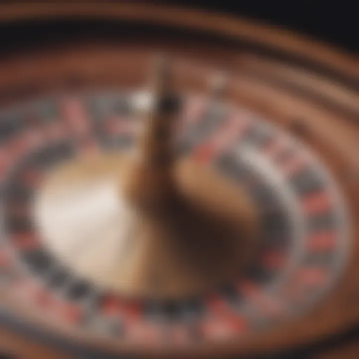 A close-up of a roulette wheel in motion, highlighting the excitement of betting