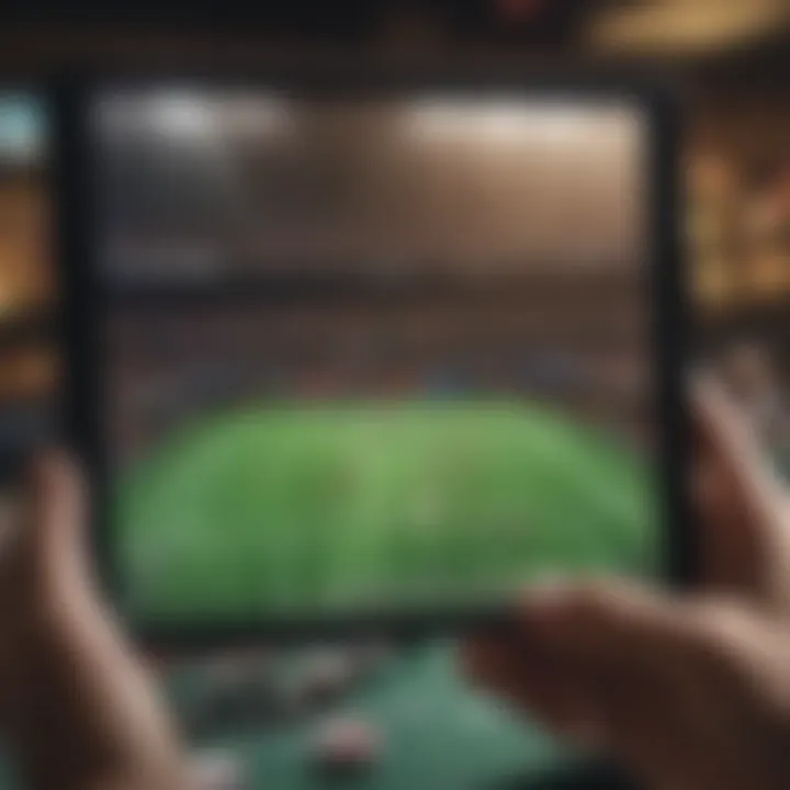 An illustration of technology's role in modern sports betting through apps and interfaces