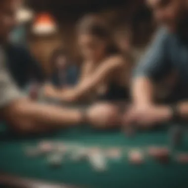 Exciting poker table in action